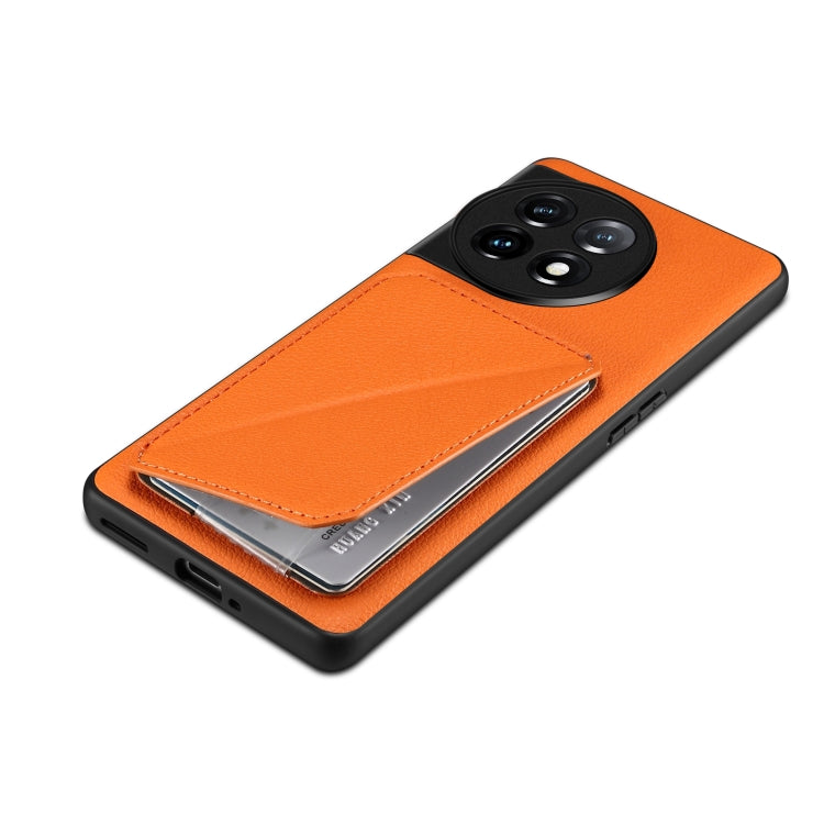 Funda para OnePlus Ace 2 Pro 5G Denior con Parte Trasera de Piel de Becerro de Imitación y Soporte (Naranja)