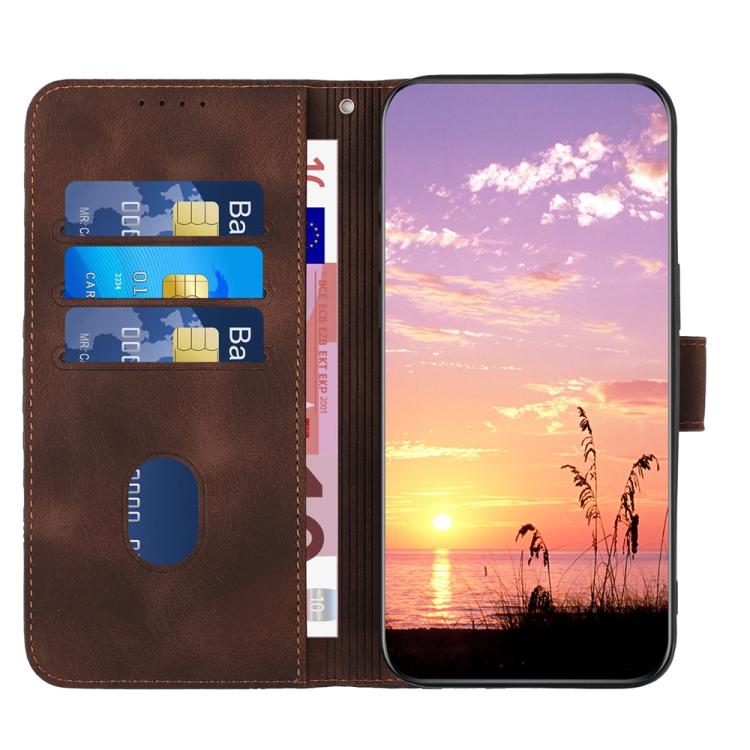 Funda de Cuero con Relieve Cabeza de Elefante para Huawei Nova 12 Pro y Nova 12 Ultra con Cordón (Café)