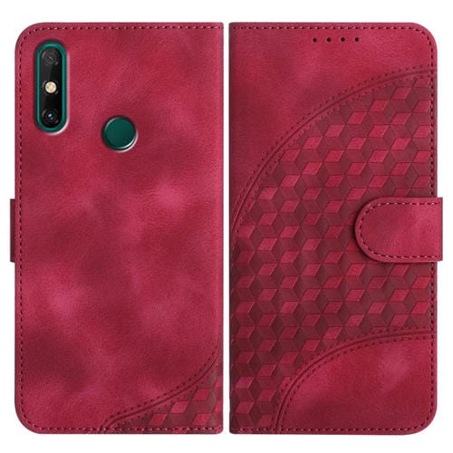 Funda de Cuero con Relieve Cabeza de Elefante para Huawei Enjoy 20E con Cordón (Rosa Rojo)