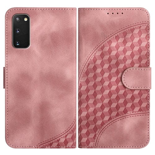 Funda para Teléfono Samsung Galaxy S20 FE 4G 5G S20 Lite Yx0060 Cuero Relieve Cabeza de Elefante con Cordón (Rosa)