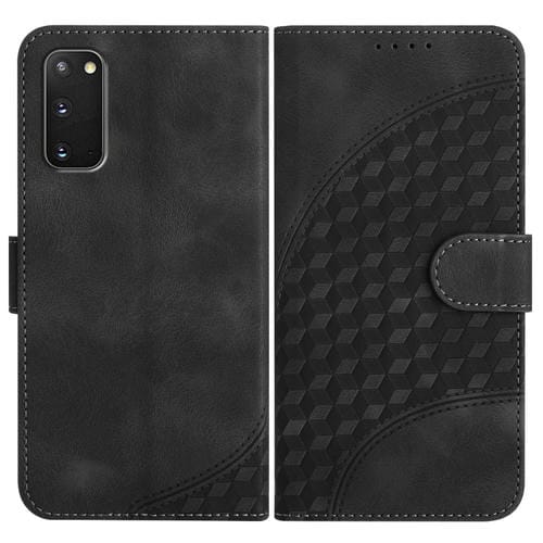 Funda de Cuero Samsung Galaxy S20 FE 4G 5G S20 Lite Yx0060 Relieve Cabeza de Elefante con Cordón (Negro)
