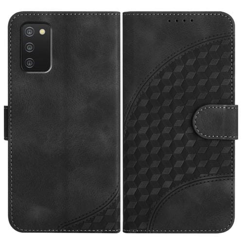Funda para Samsung Galaxy A03S 166mm Yx0060 Cuero Relieve Cabeza de Elefante con Cordón (Negro)