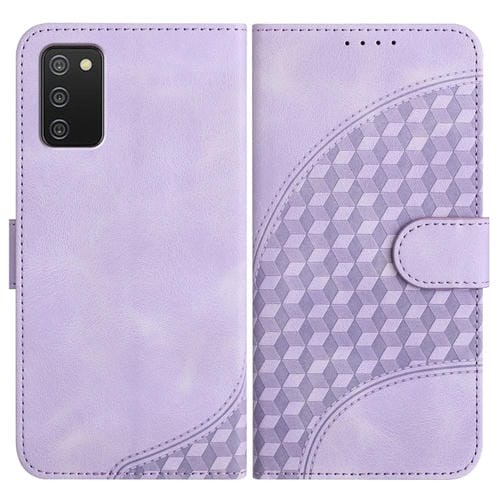 Funda para Samsung Galaxy A02S 164mm Yx0060 Cuero Relieve Cabeza de Elefante con Cordón (Púrpura Claro)