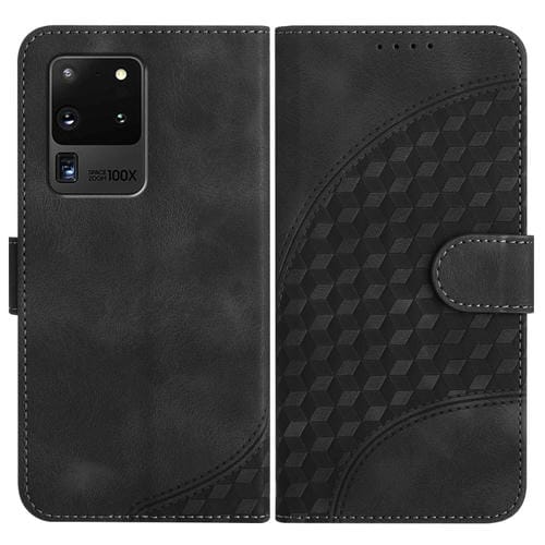 Funda para Samsung Galaxy S20 Ultra 5G Yx0060 Cuero Relieve Cabeza de Elefante con Cordón (Negro)