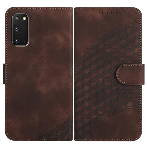 Funda para Teléfono Samsung Galaxy S20 Yx0060 Cuero Relieve Cabeza de Elefante con Cordón (Café)