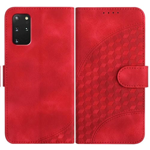 Funda de Cuero Samsung Galaxy S20 Yx0060 con Relieve y Cabeza de Elefante con Cordón (Rojo)