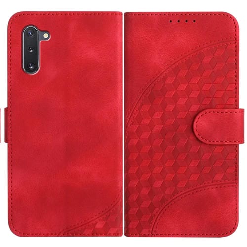 Funda de Cuero Samsung Galaxy Note10 Yx0060 con Relieve y Cabeza de Elefante con Cordón (Rojo)