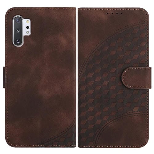 Funda para Samsung Galaxy Note10+ Yx0060 Cuero Relieve Cabeza de Elefante con Cordón (Café)