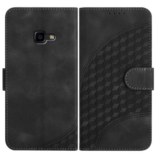 Funda para Teléfono Samsung Galaxy Xcover 4/4S Yx0060 Cuero Relieve Cabeza de Elefante con Cordón (Negro)