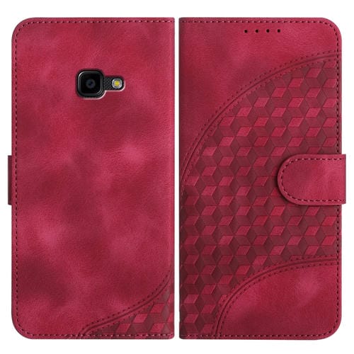 Funda para teléfono Samsung Galaxy Xcover 4/4S Yx0060 Cuero Relieve Cabeza de Elefante (Rojo Rosa)