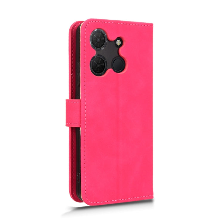 Funda de Cuero con Tapa Magnética para Teléfono TCL 503 Skin Feel (Rosa Rojo)