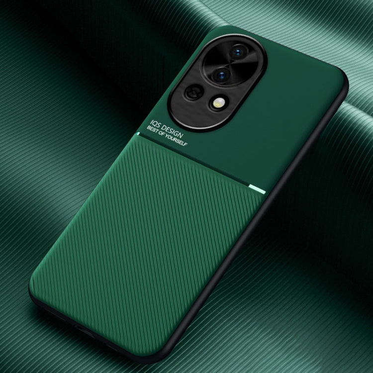 Funda Híbrida TPU Policarbonato Huawei Nova 13 Diseño Magnético Tira Inclinable (Verde)