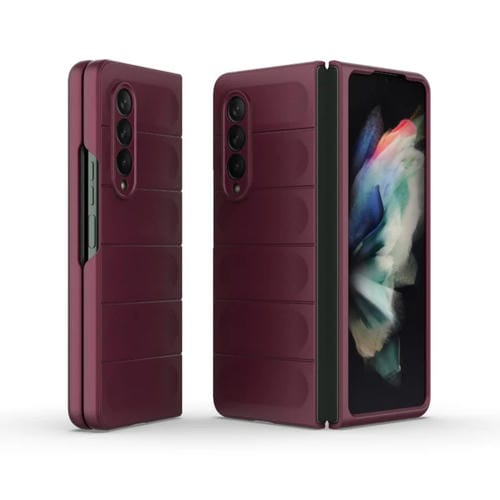 Funda para Samsung Galaxy Z Fold3 5G Magic Shield Fold PC a Prueba de Golpes (Rojo Vino)