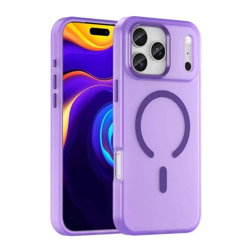 Funda MagSafe translúcida de TPU + PC con cobertura total para iPhone 17 Pro Max (morado oscuro)