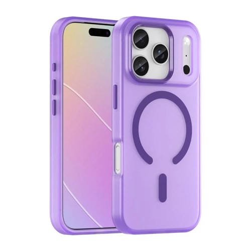 Funda MagSafe translúcida de TPU + PC con cobertura total para iPhone 17 Pro (morado oscuro)