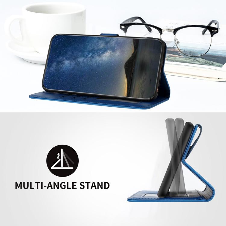 Funda de Cuero con Tapa para Huawei P50 Pro Diseño Flor de Datura (Azul)