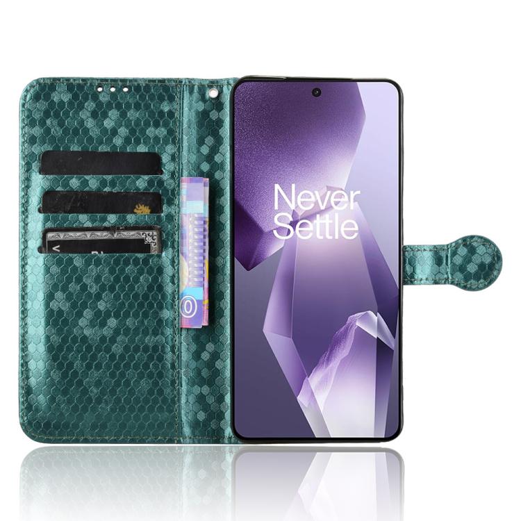 Funda de Cuero para OnePlus Ace 5 y Ace 5 Pro con Textura Panal (Verde)