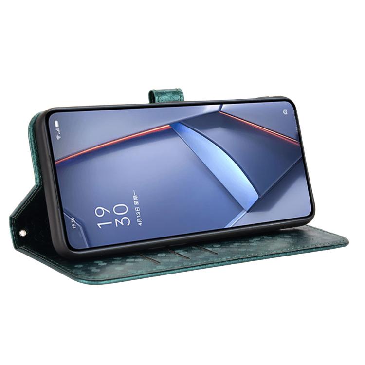 Funda de Cuero para OnePlus Ace 5 y Ace 5 Pro con Textura Panal (Verde)