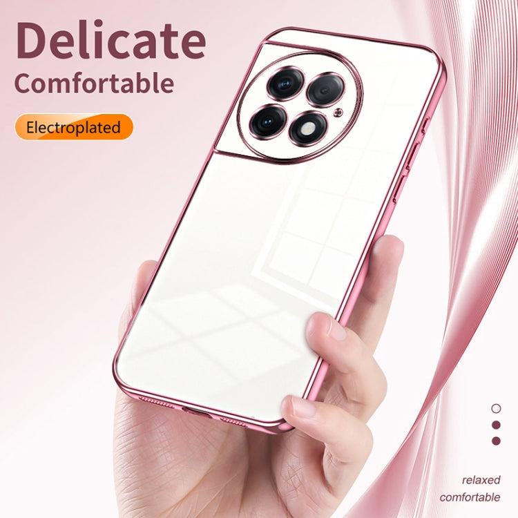 Funda para OnePlus Ace 2 Pro con Orificio Fino y Revestimiento Transparente (Púrpura)