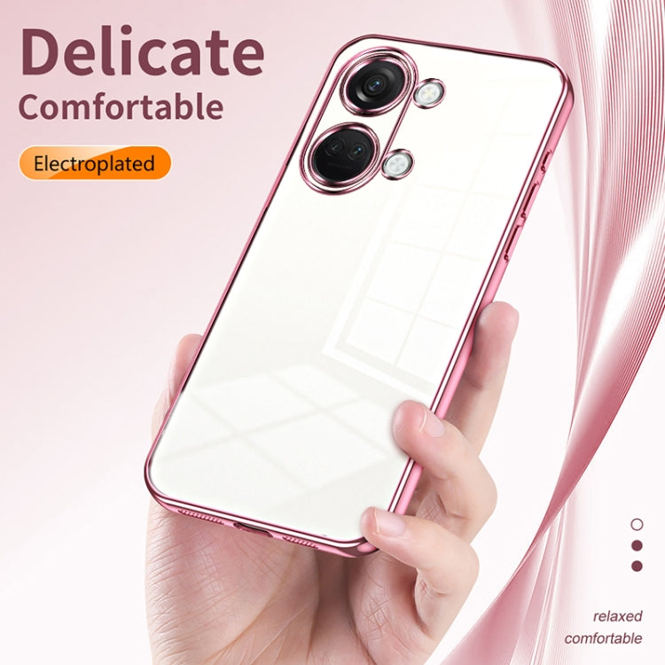 Funda para OnePlus Ace 2V y Nord 3 con Orificio Fino y Revestimiento Transparente (Púrpura)