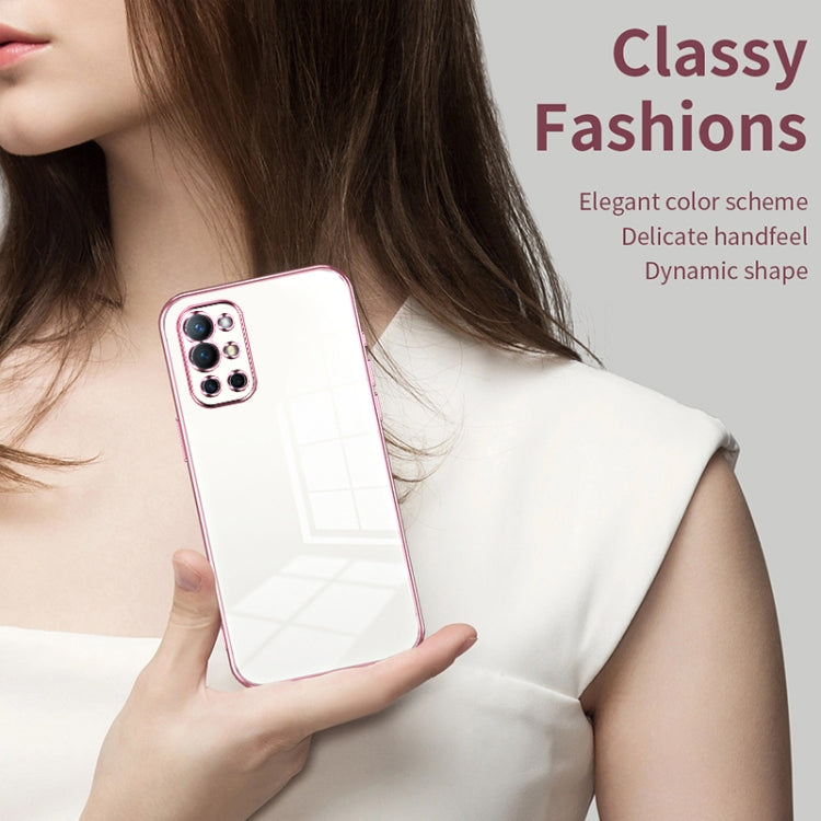 Funda para OnePlus 9R con Orificio Fino y Revestimiento Transparente (Rosa)