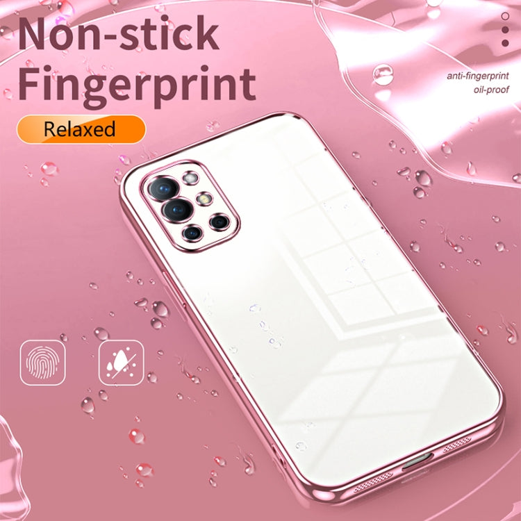 Funda para OnePlus 9R con Orificio Fino y Revestimiento Transparente (Rosa)