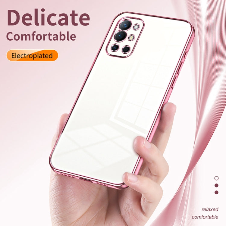 Funda para OnePlus 9R con Orificio Fino y Revestimiento Transparente (Rosa)