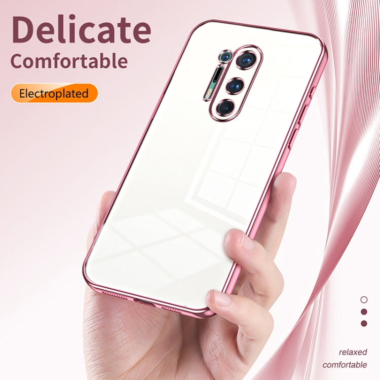 Funda para OnePlus 8 Pro con Orificio Fino y Revestimiento Transparente (Dorado)