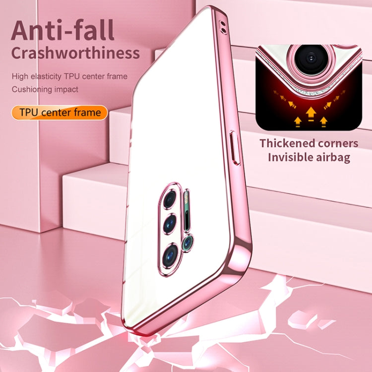 Funda para OnePlus 8 Pro con Orificio Fino y Revestimiento Transparente (Plata)