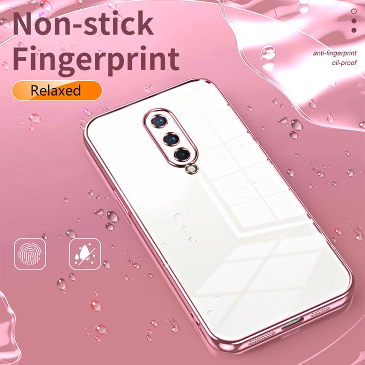 Funda para OnePlus 8 con Orificio Fino y Revestimiento Transparente (Verde)