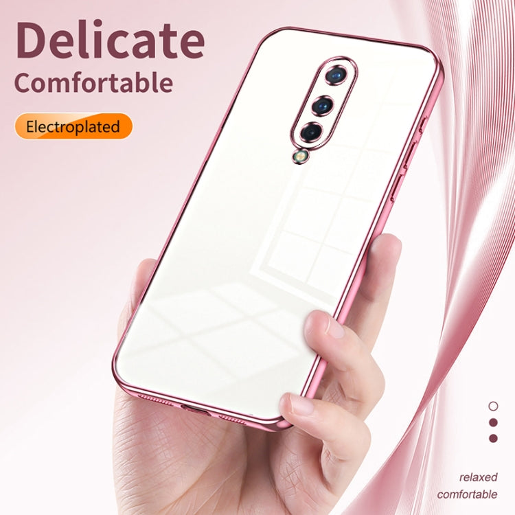 Funda para OnePlus 8 con Orificio Fino y Revestimiento Transparente (Verde)