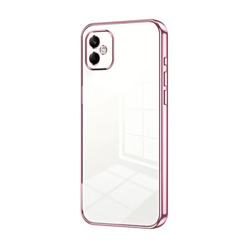 Funda para Teléfono Samsung Galaxy A05 con Orificio Fino y Revestimiento Transparente (Rosa)
