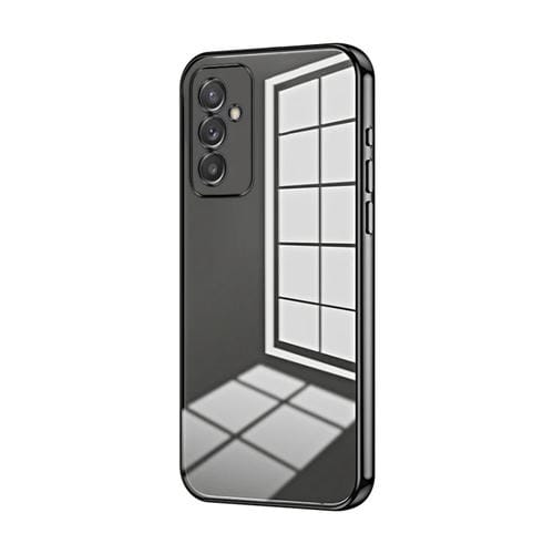 Funda para Teléfono Samsung Galaxy A82 5G con Orificio Fino y Revestimiento Transparente (Negro)