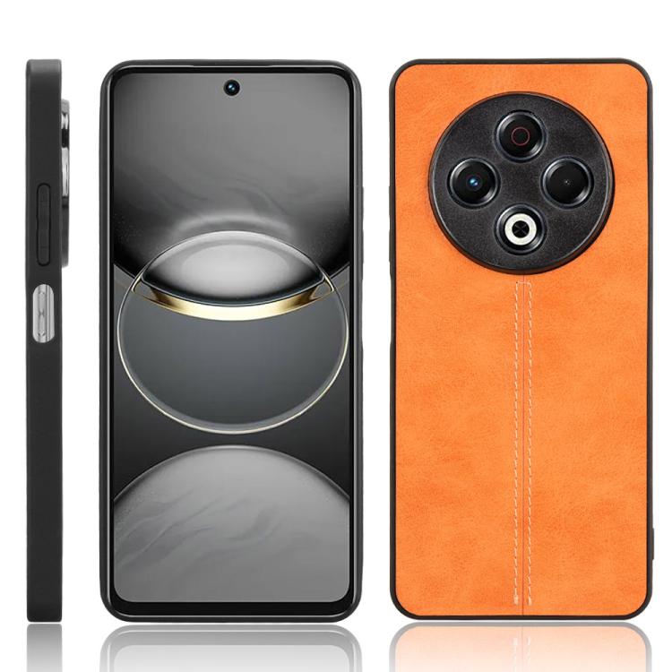 Funda para Teléfono Tecno Spark 30 4G Estampado de Vaca con Costura Trasera (Naranja)