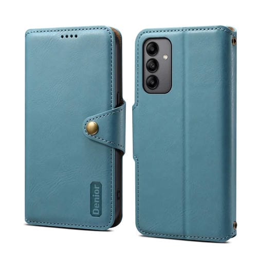 Funda para Teléfono Samsung Galaxy A05S Denior Textura de Piel de Vaca Estilo Billetera (Azul)