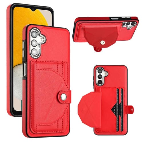 Funda de Cuero Samsung Galaxy A05S a Prueba de Golpes con Tarjetero (Rojo)