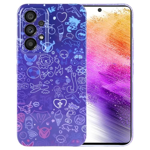 Funda para Teléfono Samsung Galaxy A73 5G con Orificio Preciso PC Patrón Pintado (Graffiti Rojo y Azul)