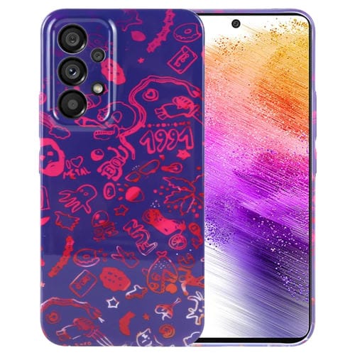 Funda para Teléfono Samsung Galaxy A73 5G con Orificio Preciso para PC Patrón Pintado (Graffiti Rojo Negro)