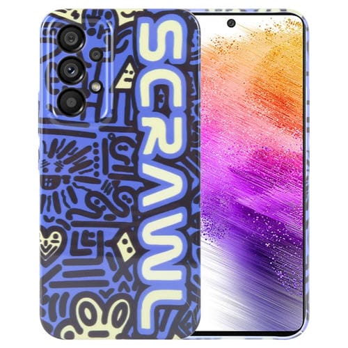 Funda para Teléfono Samsung Galaxy A73 5G con Orificio Preciso PC Patrón Pintado (Azul)
