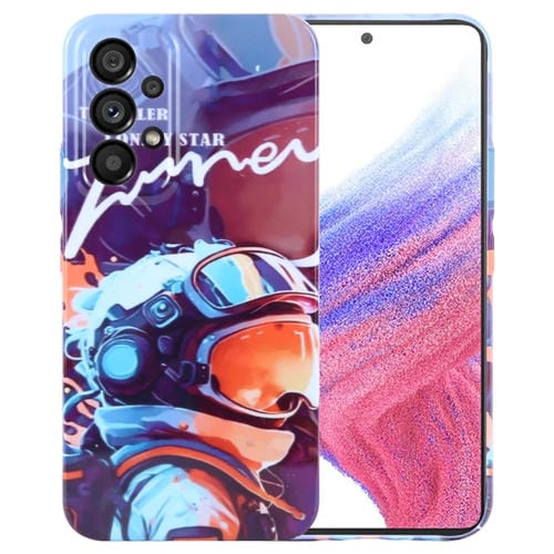 Funda para Teléfono Samsung Galaxy A53 5G con Orificio Preciso PC Patrón Pintado (Astronauta de Pintura Naranja)