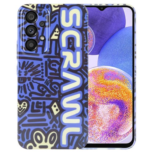 Estuche para Teléfono Samsung Galaxy A23 con Orificio Preciso PC Patrón Pintado (Scr Azul)