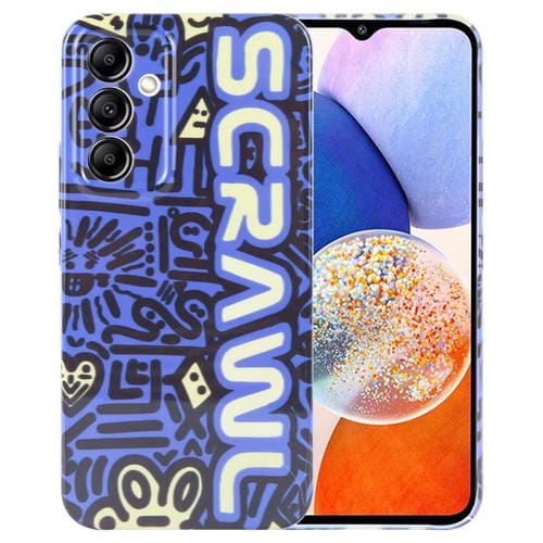 Funda para Teléfono Samsung Galaxy A14 5G PC con Orificio Preciso y Patrón Pintado (Azul)