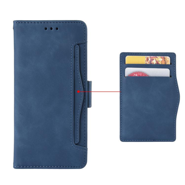 Funda de Piel Textura Becerro con Ranuras para Tarjetas para OnePlus 13 5G (Azul)