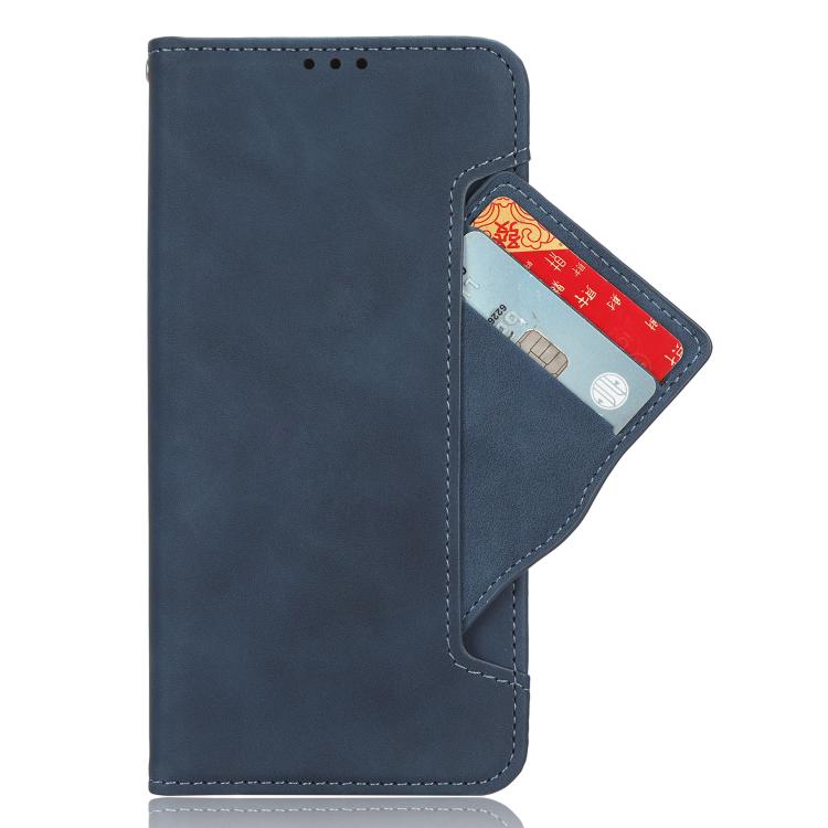 Funda de Piel Textura Becerro con Ranuras para Tarjetas para OnePlus 13 5G (Azul)