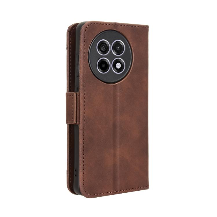 Funda de Piel con Textura de Becerro y Ranuras para Tarjetas para OnePlus Ace 5 5G / 5 Pro 5G / 13R 5G (Marrón)