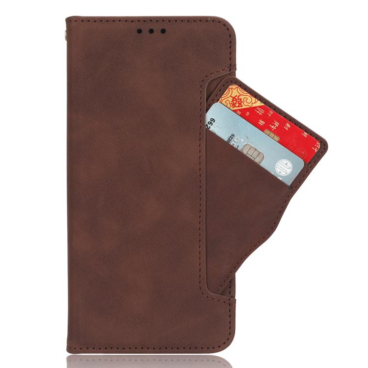 Funda de Piel con Textura de Becerro y Ranuras para Tarjetas para OnePlus Ace 5 5G / 5 Pro 5G / 13R 5G (Marrón)