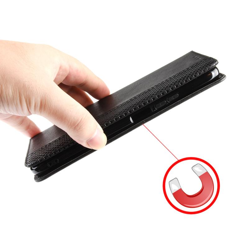 Funda de Cuero OnePlus 13 5G Textura Retro Hebilla Magnética (Negra)