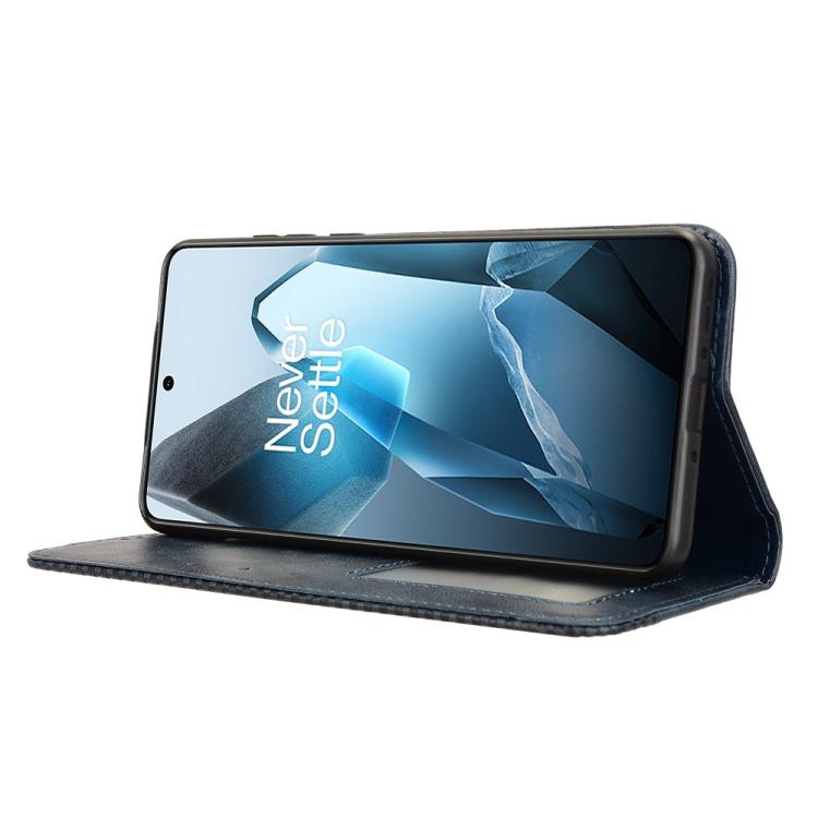 Funda de Cuero con Textura Retro y Hebilla Magnética para OnePlus 13 5G (Azul)