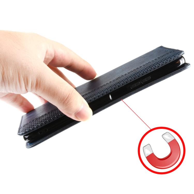 Funda de Cuero con Textura Retro y Hebilla Magnética para OnePlus 13 5G (Azul)