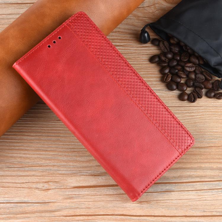 Funda de Cuero OnePlus Ace 5 5G / 5 Pro 5G / 13R 5G Textura Retro Hebilla Magnética (Roja)